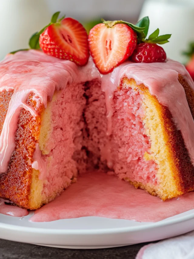 The Best Strawberry Bundt Cake With Fresh Strawberry Glaze!