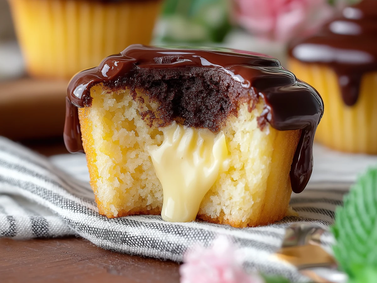 Boston Cream Cupcakes – Irresistible Homemade Delight
