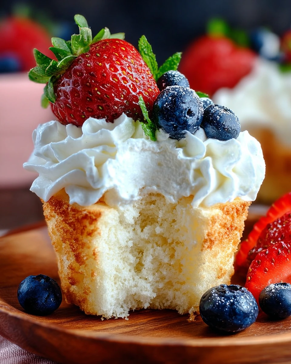 Angel Food Cupcakes with Berries Recipe