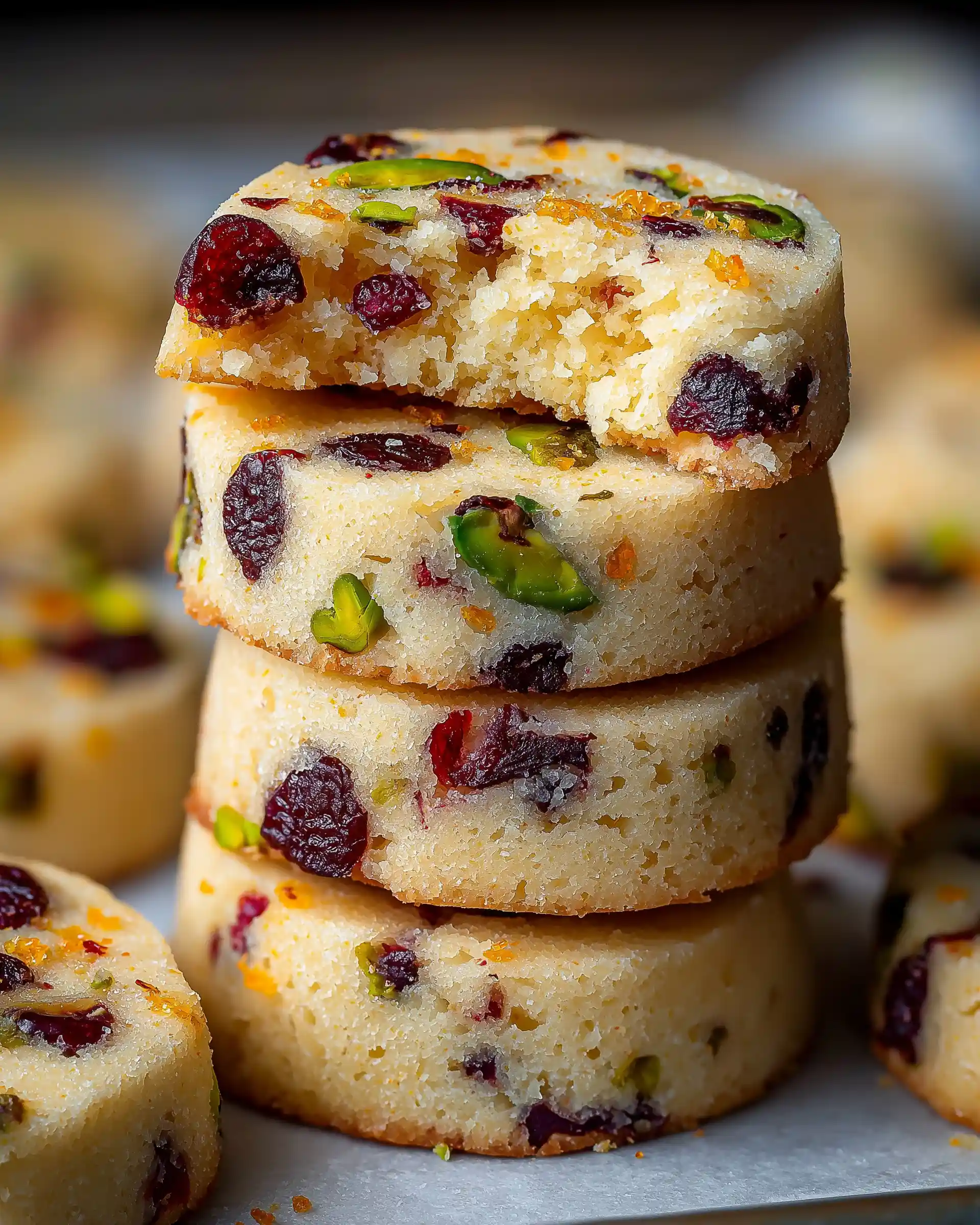 Cranberry Pistachio Shortbread Cookies Recipe