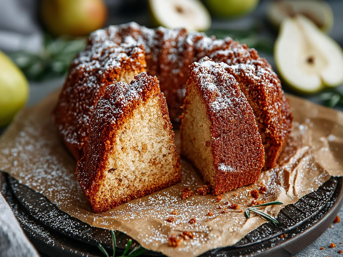 Pear Honey Rosemary Bundt Cake Recipe