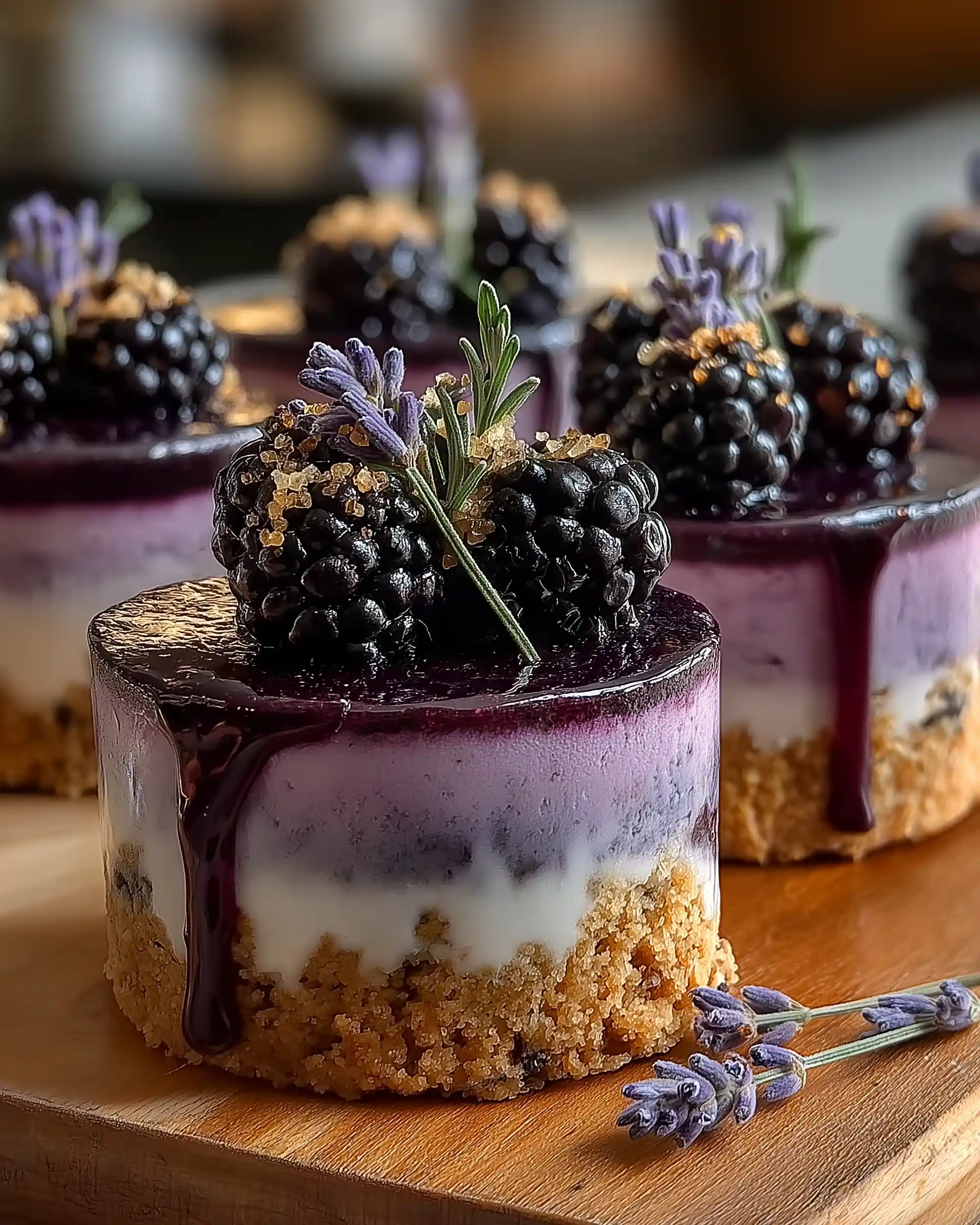 Luscious Blackberry Lavender Cheesecakes Recipe