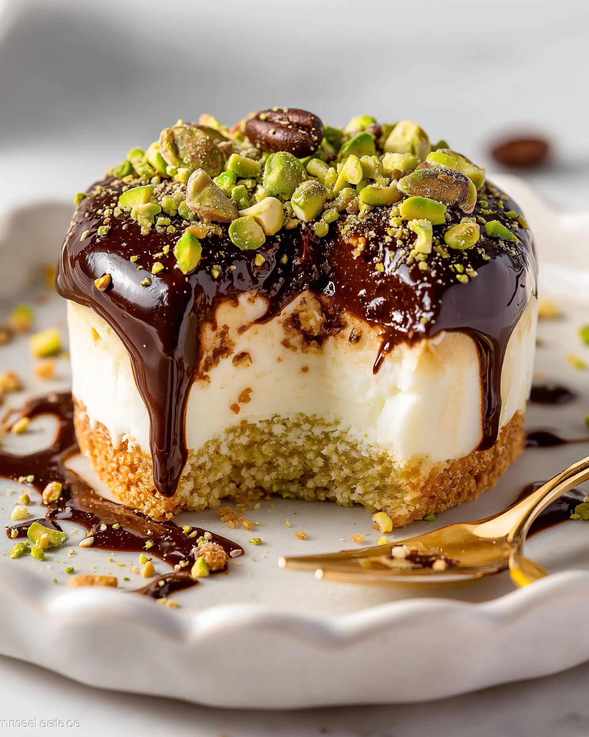 Mini Pistachio and Coffee Cheesecakes Recipe