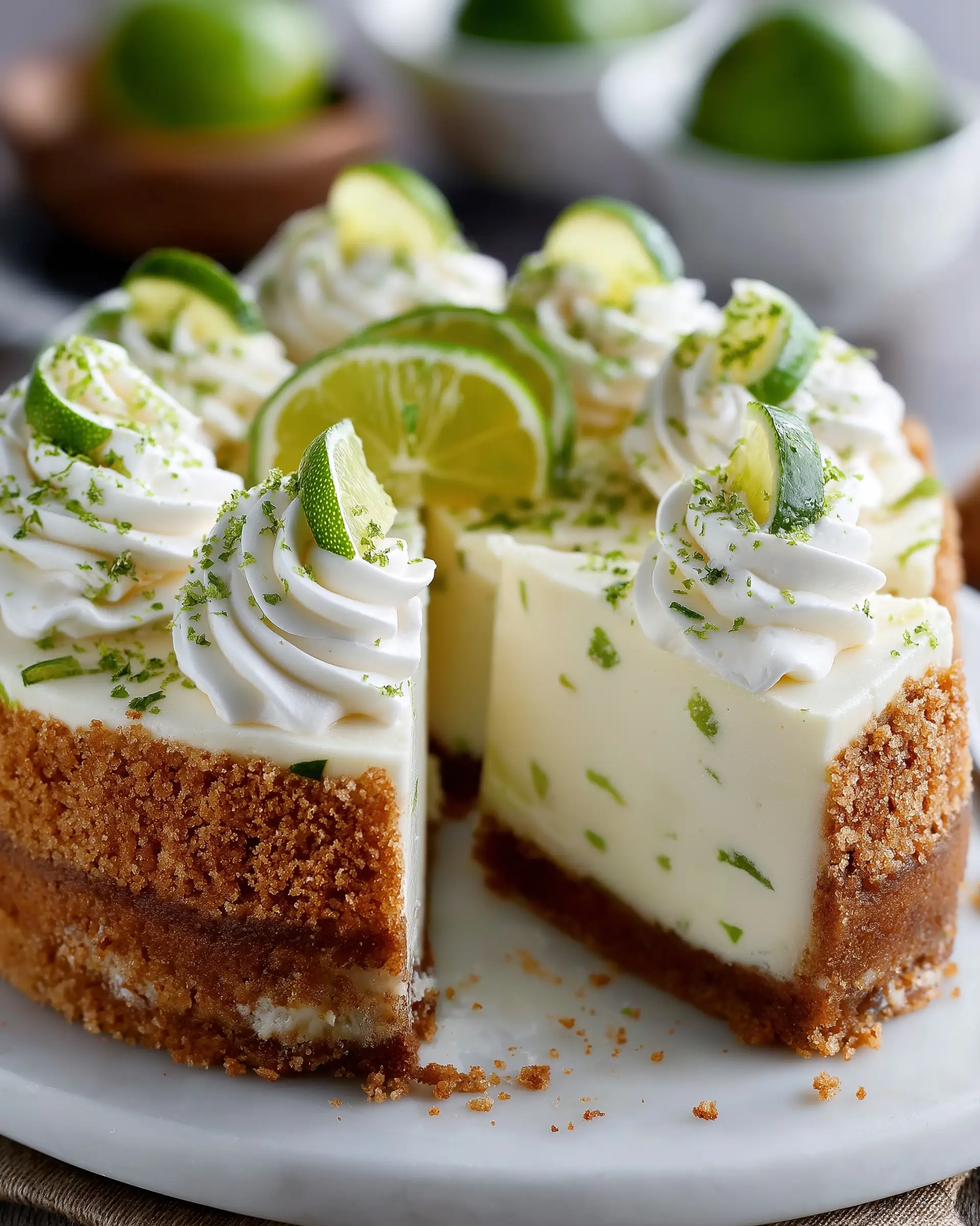 No Bake White Chocolate Lime Cheesecake