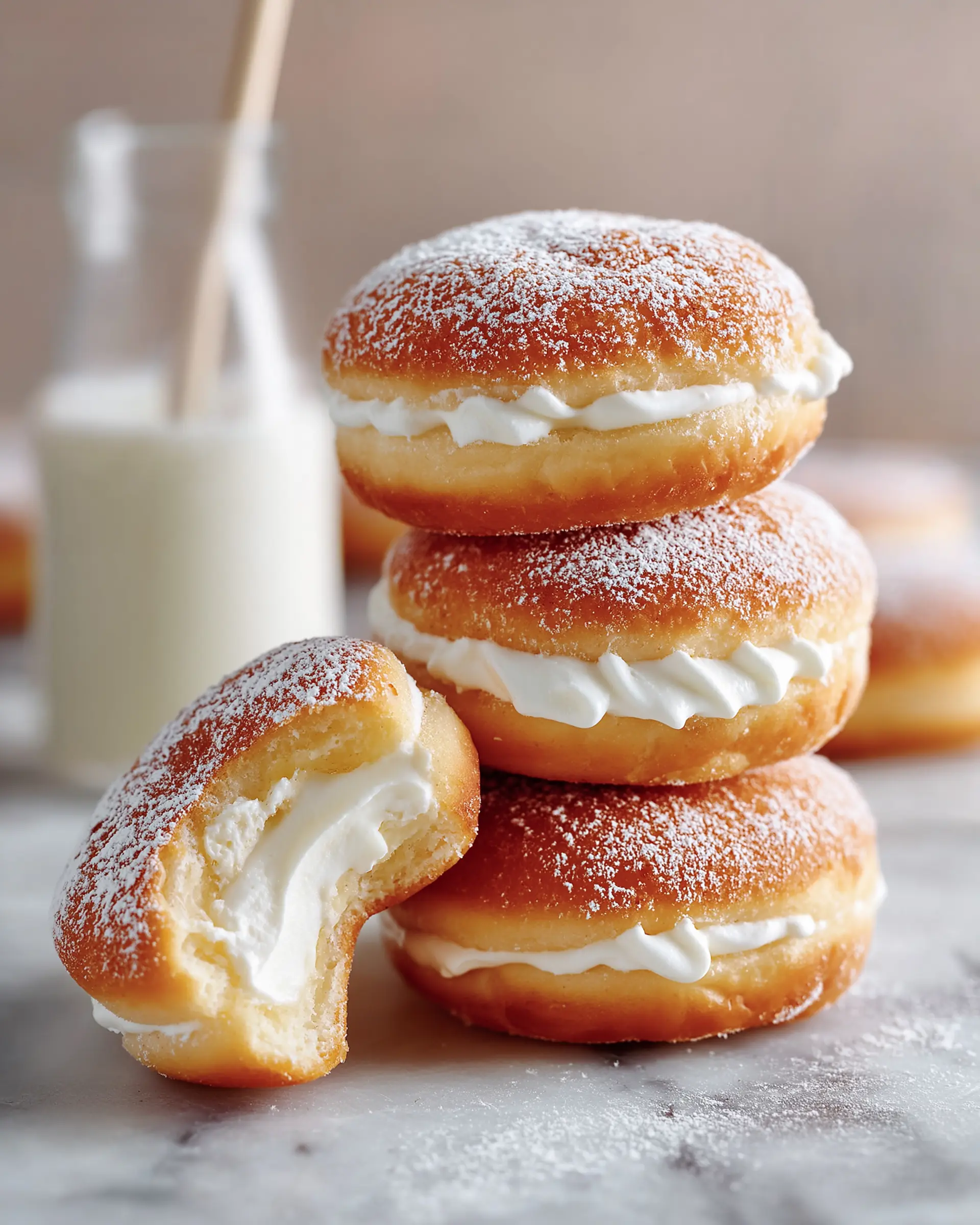 Whipped Cream-Filled Doughnuts