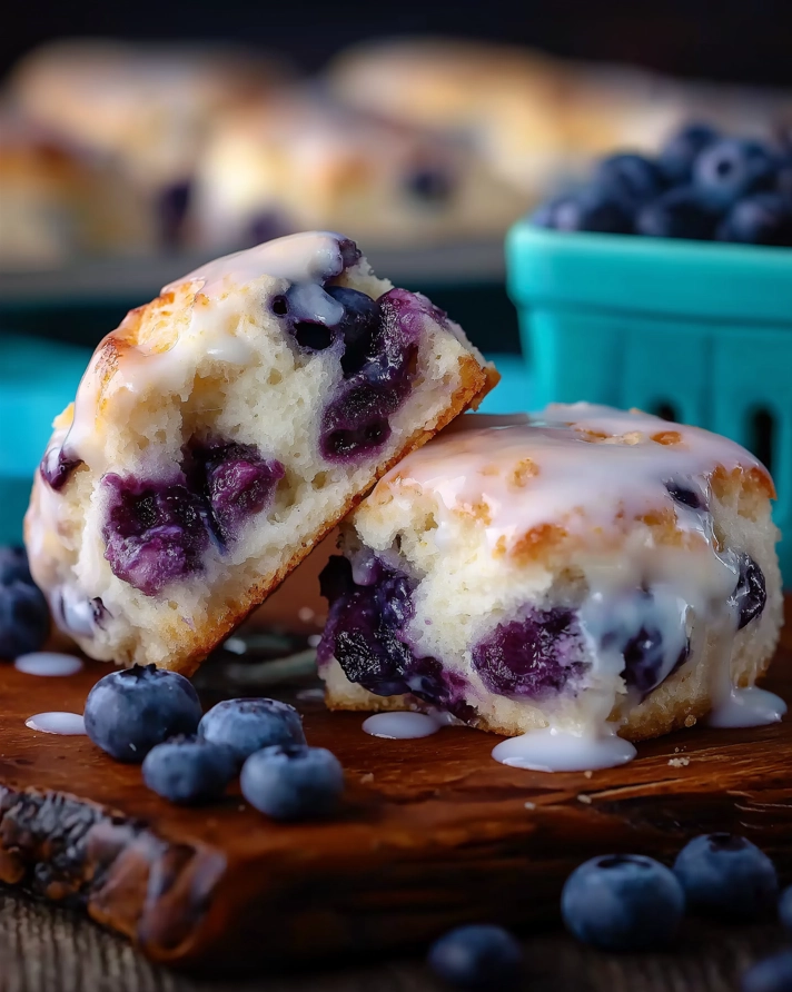 Glazed Blueberry Biscuits Recipe