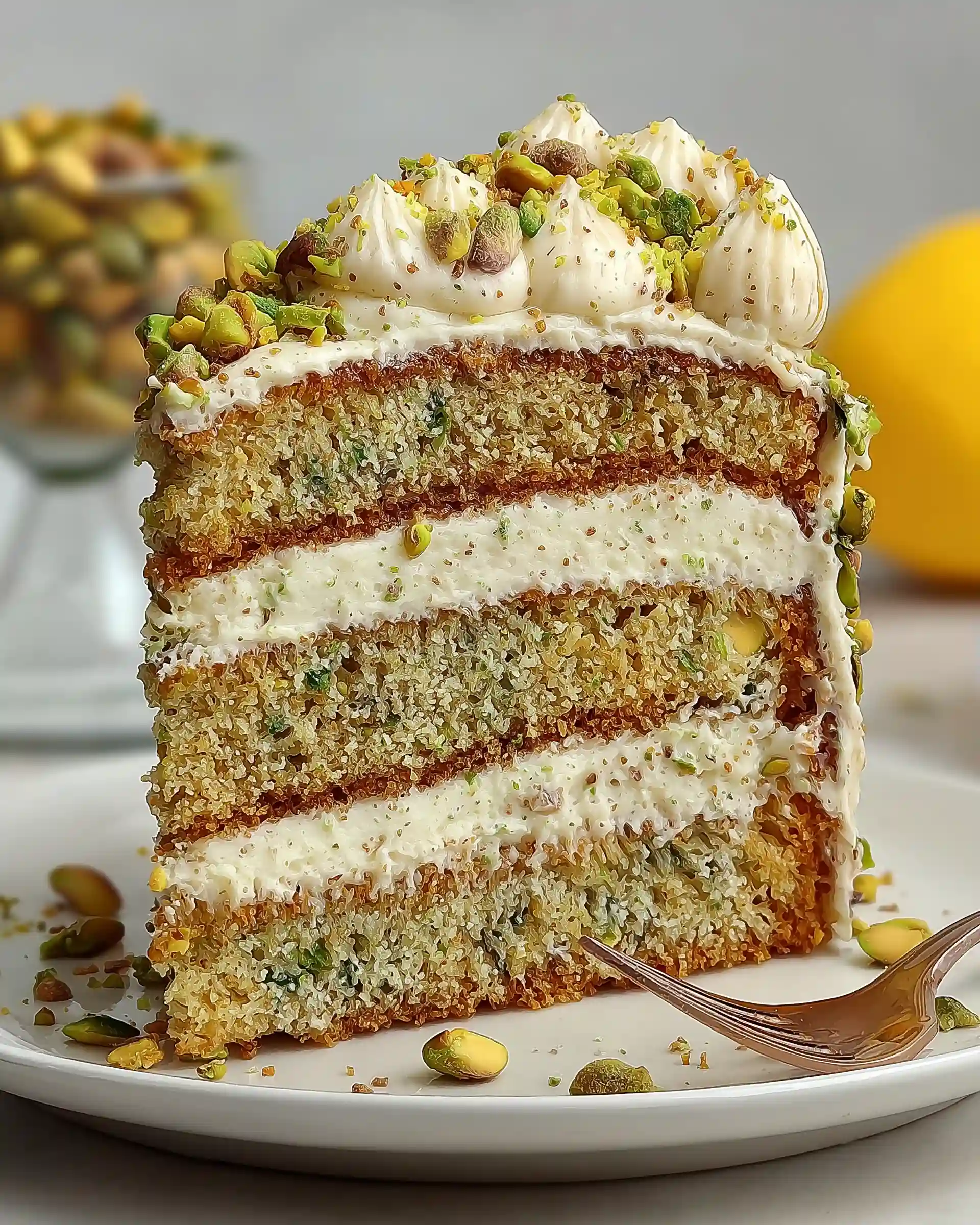 Pistachio Cake with Pistachio Buttercream Frosting