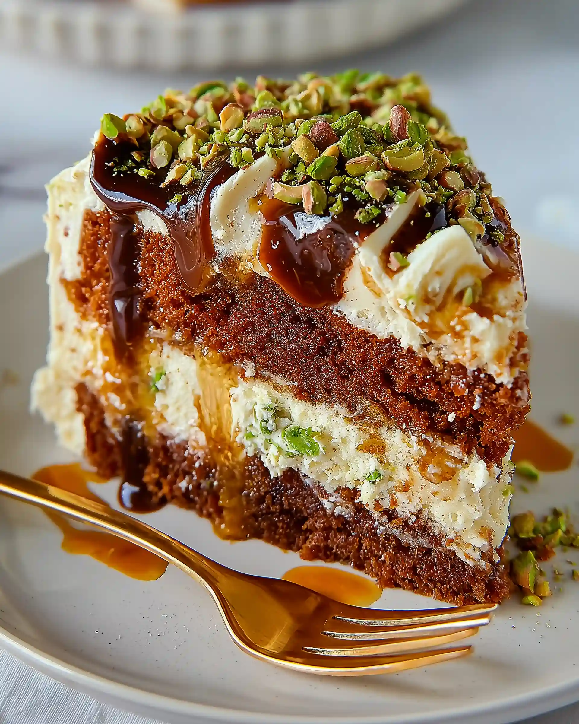 Pistachio Coffee Cake Without Eggs Recipe