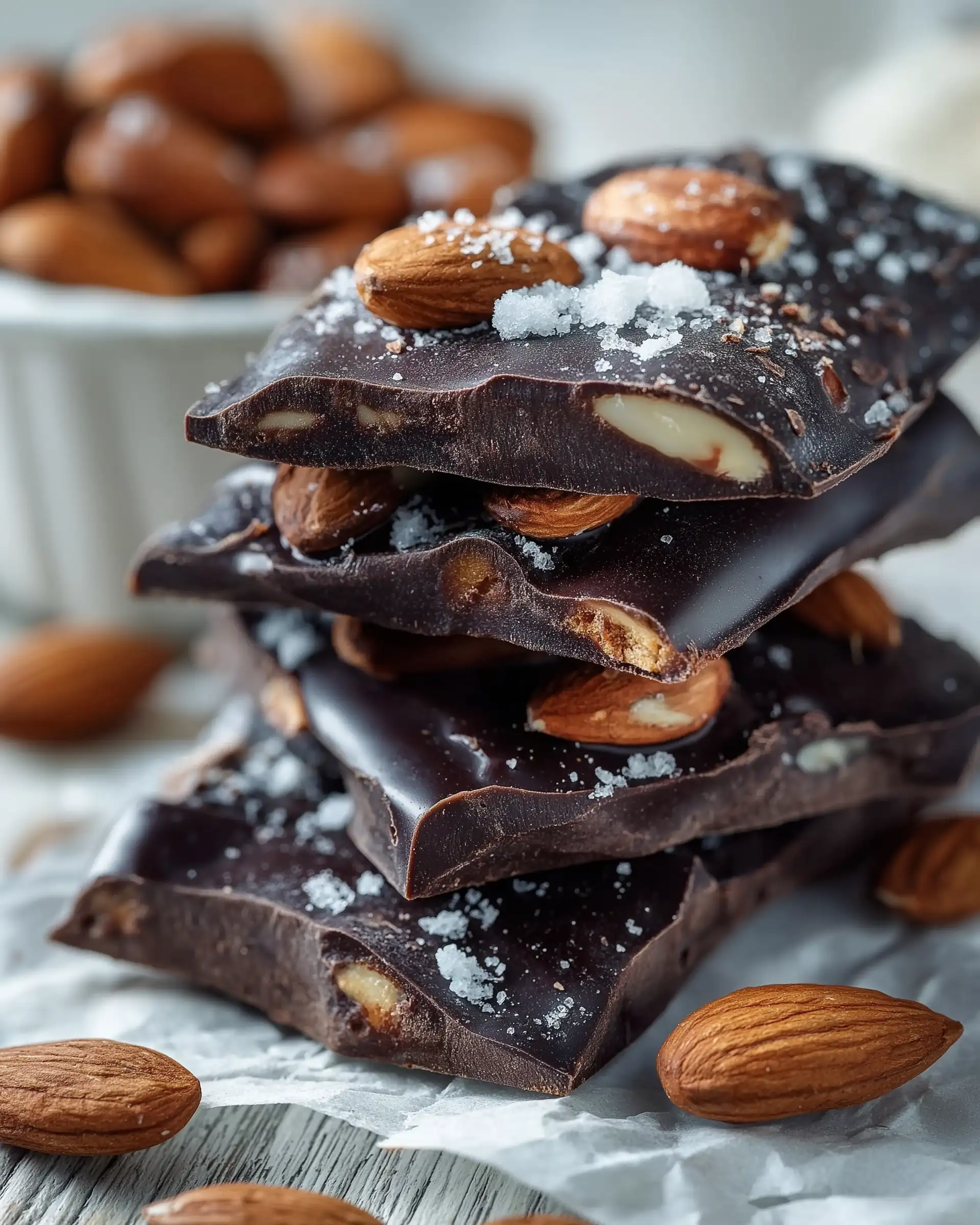 Dark Chocolate Almond Bark (No Sugar)