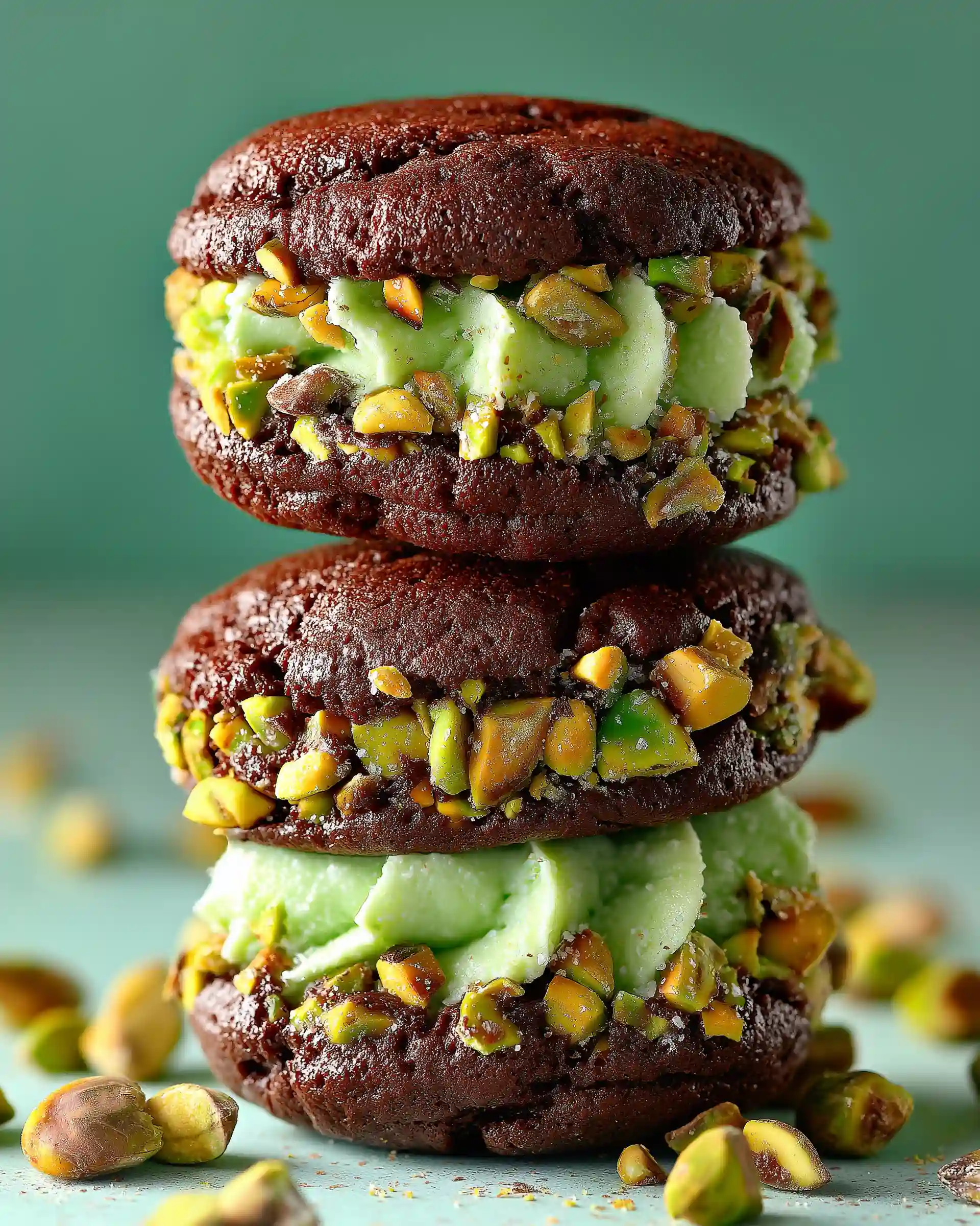 Pistachio Chocolate Sandwich Cookies Recipe