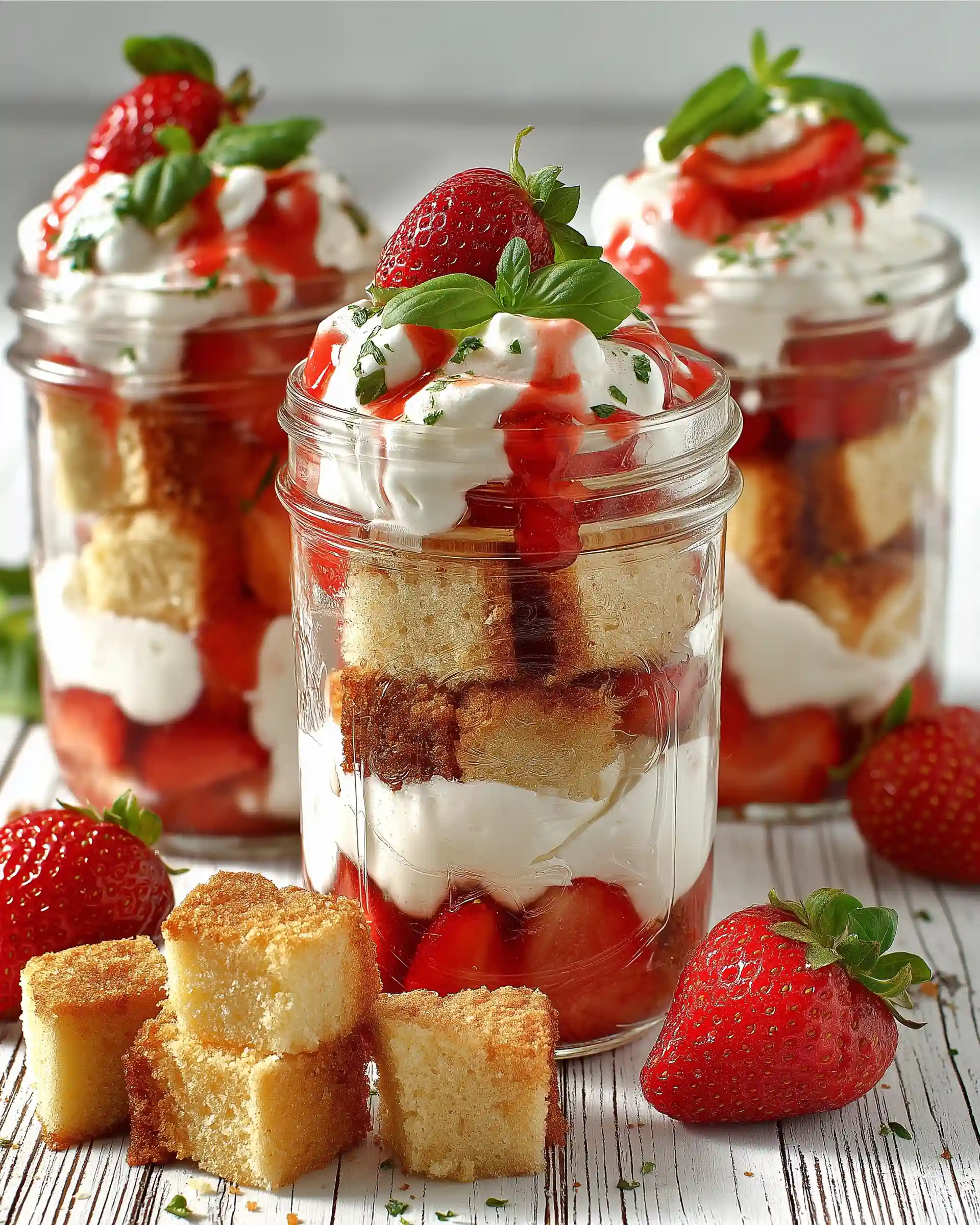 Sugar Free Strawberry Shortcake Jars