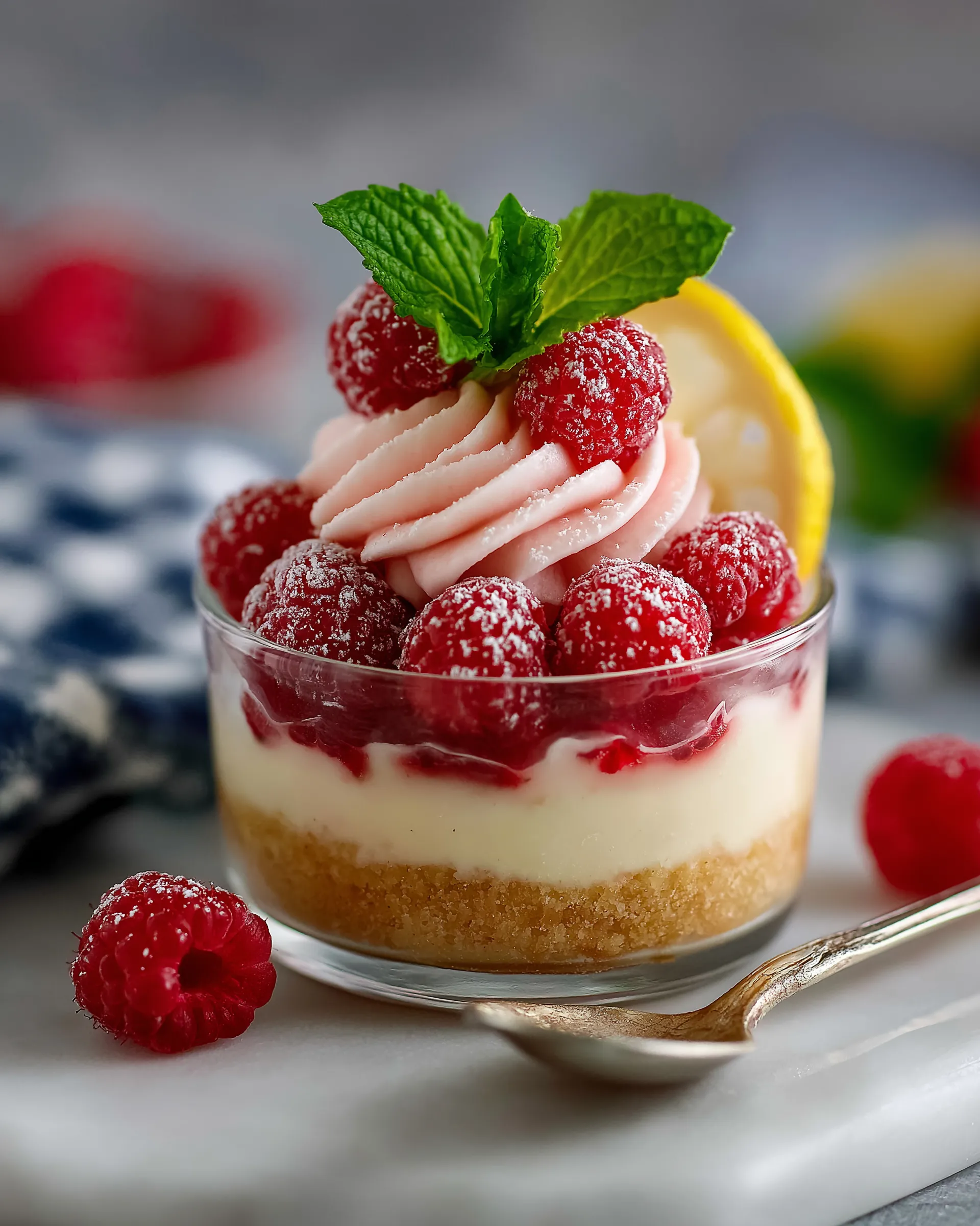 Sugar Free Cheesecake Parfait with Raspberries