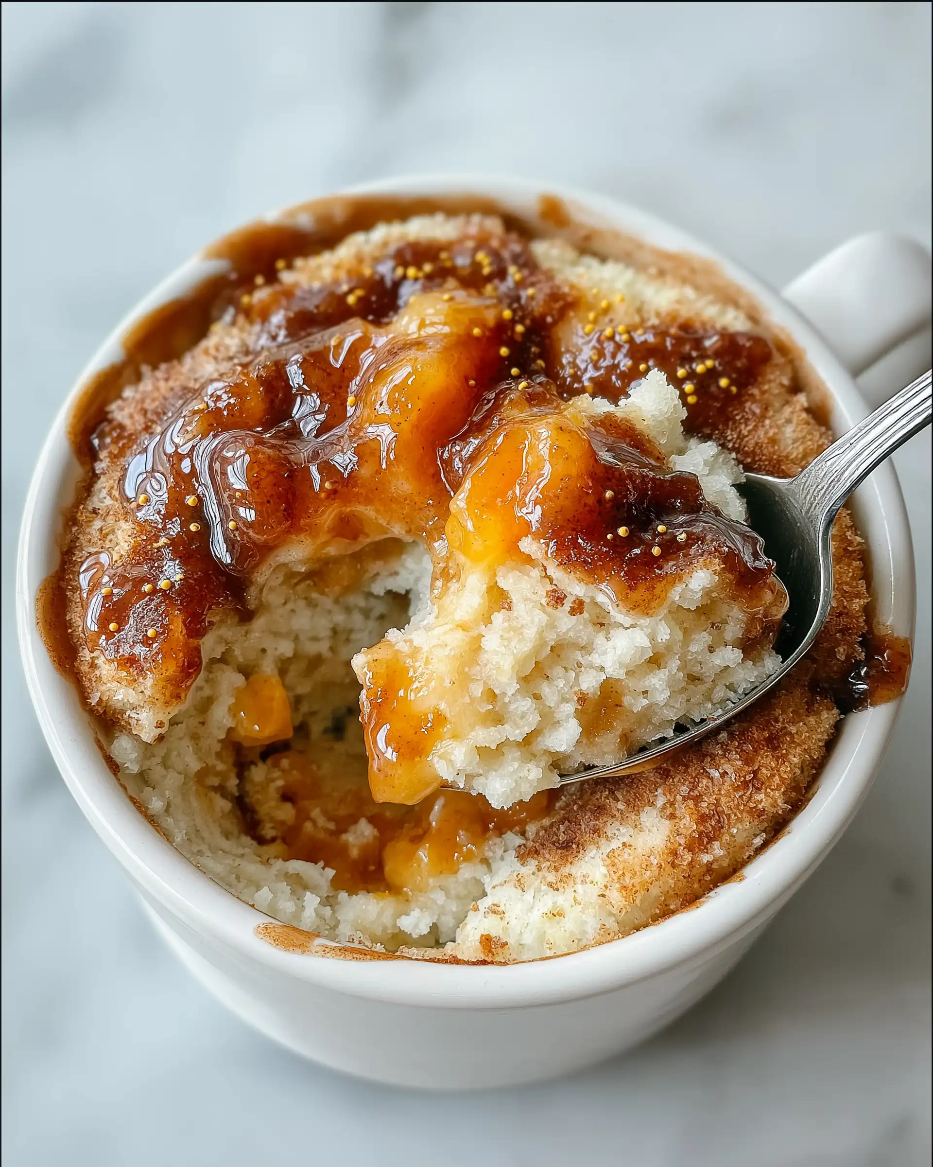 Sugar Free Peach Cobbler Mug Cake