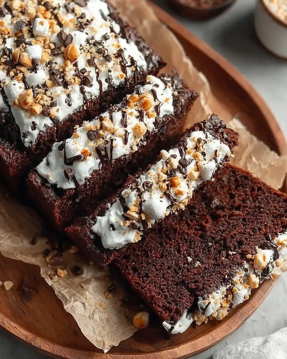 Chocolate Hazelnut Bread with Marshmallow