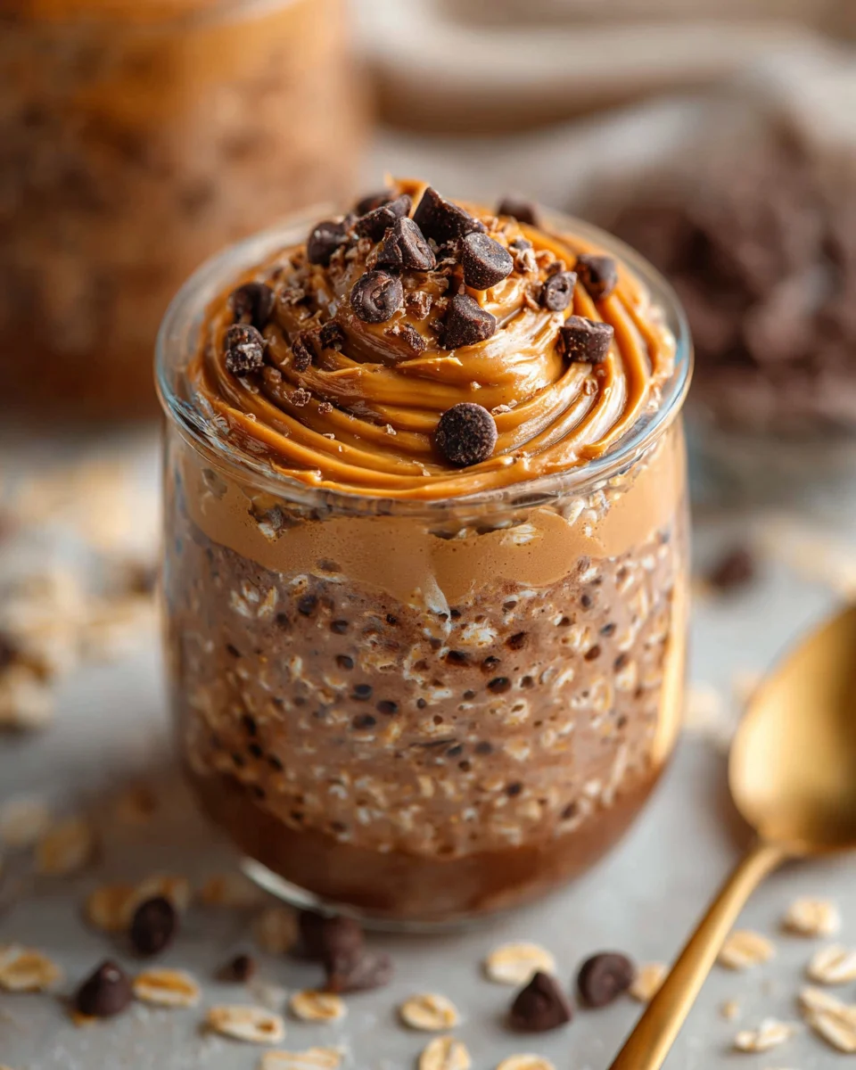 Chocolate Peanut Butter Overnight Oats Cups