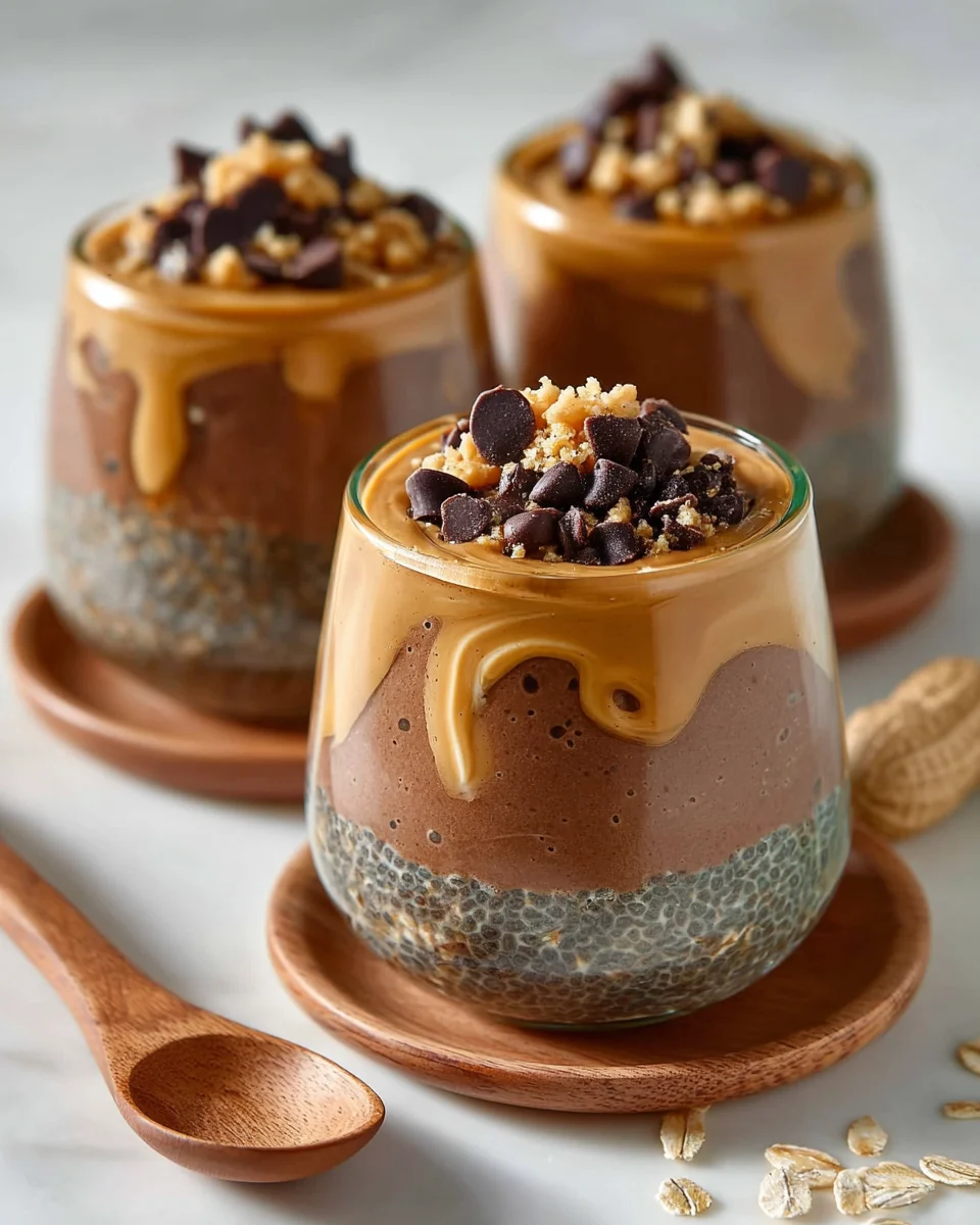Chocolate Peanut Butter Protein Overnight Oats