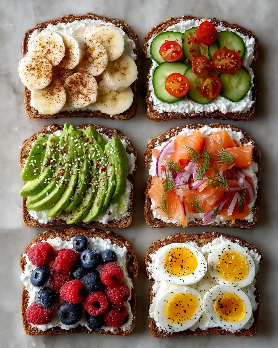 Cottage Cheese Toast with Cucumbers