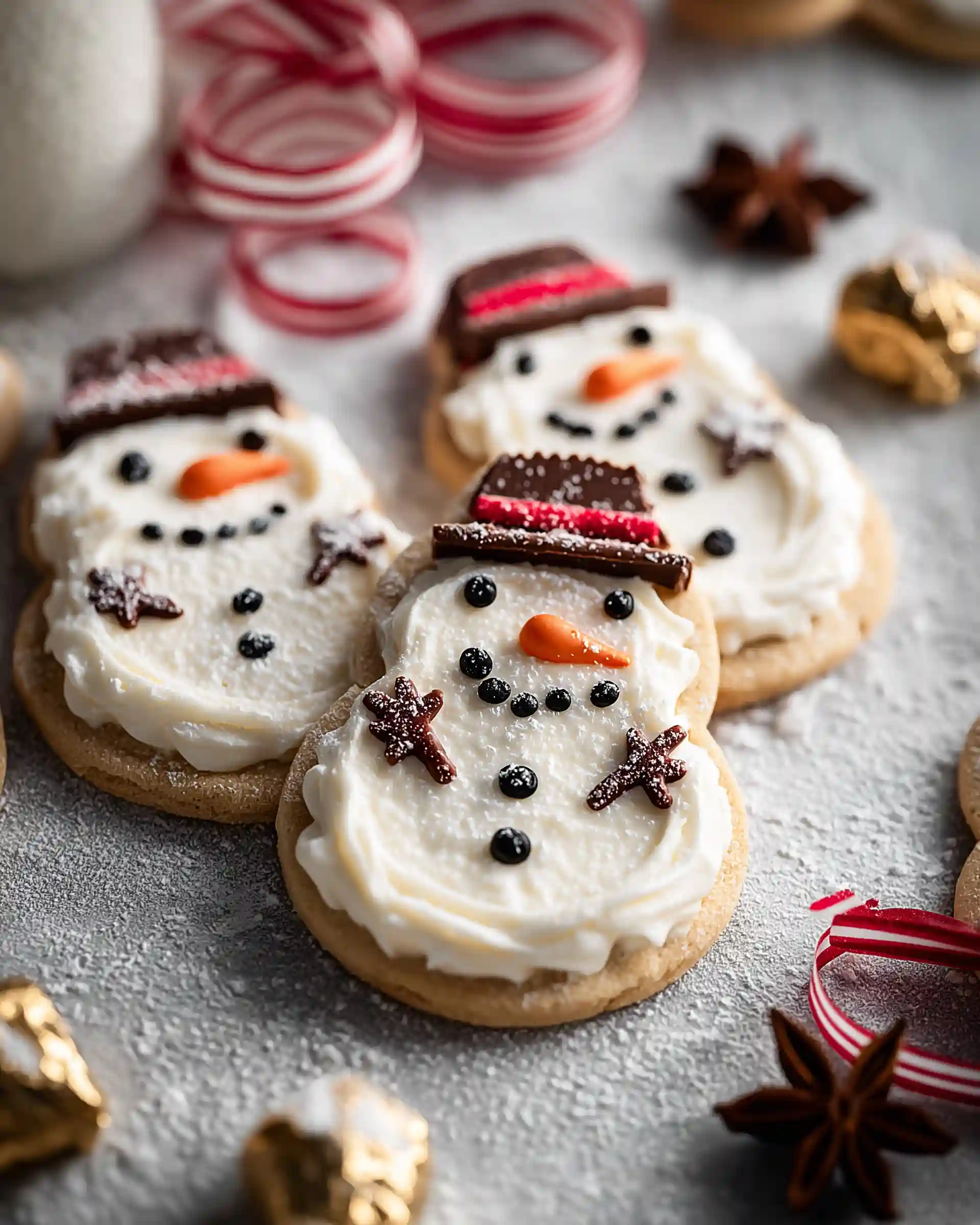 Eggnog Chai Snowmen Cookies