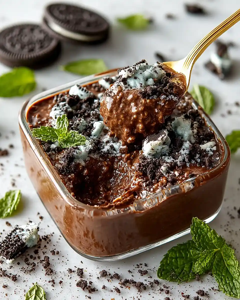 Mint Chocolate Overnight Oats Thin Mint Cookie Style