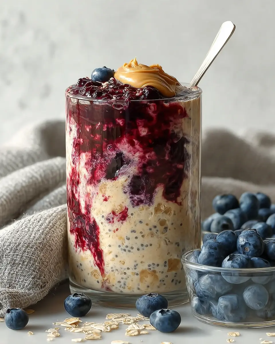 Peanut Butter and Jam Overnight Oats