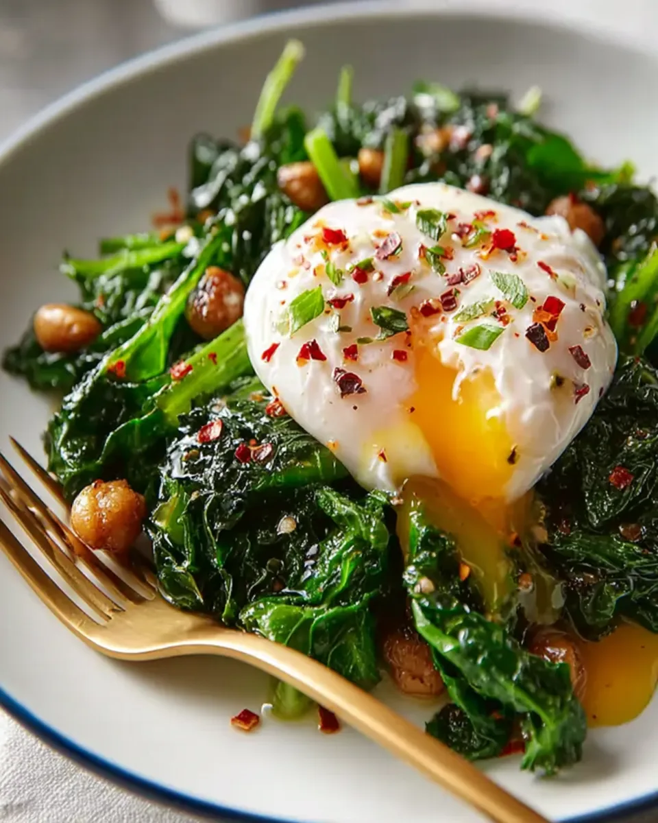 Poached Eggs on Greens