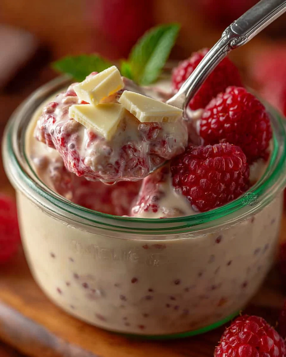 Raspberry White Chocolate Overnight Oats