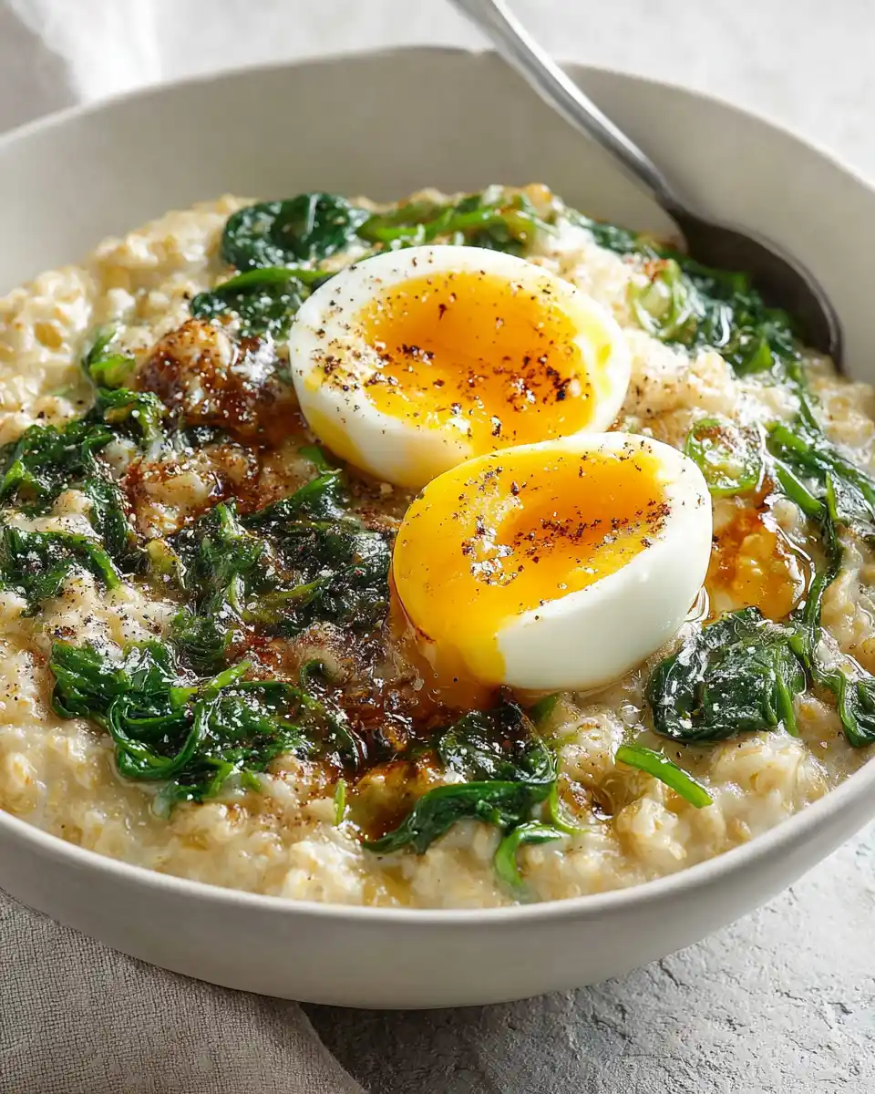 Savory Oatmeal with Spinach & Egg