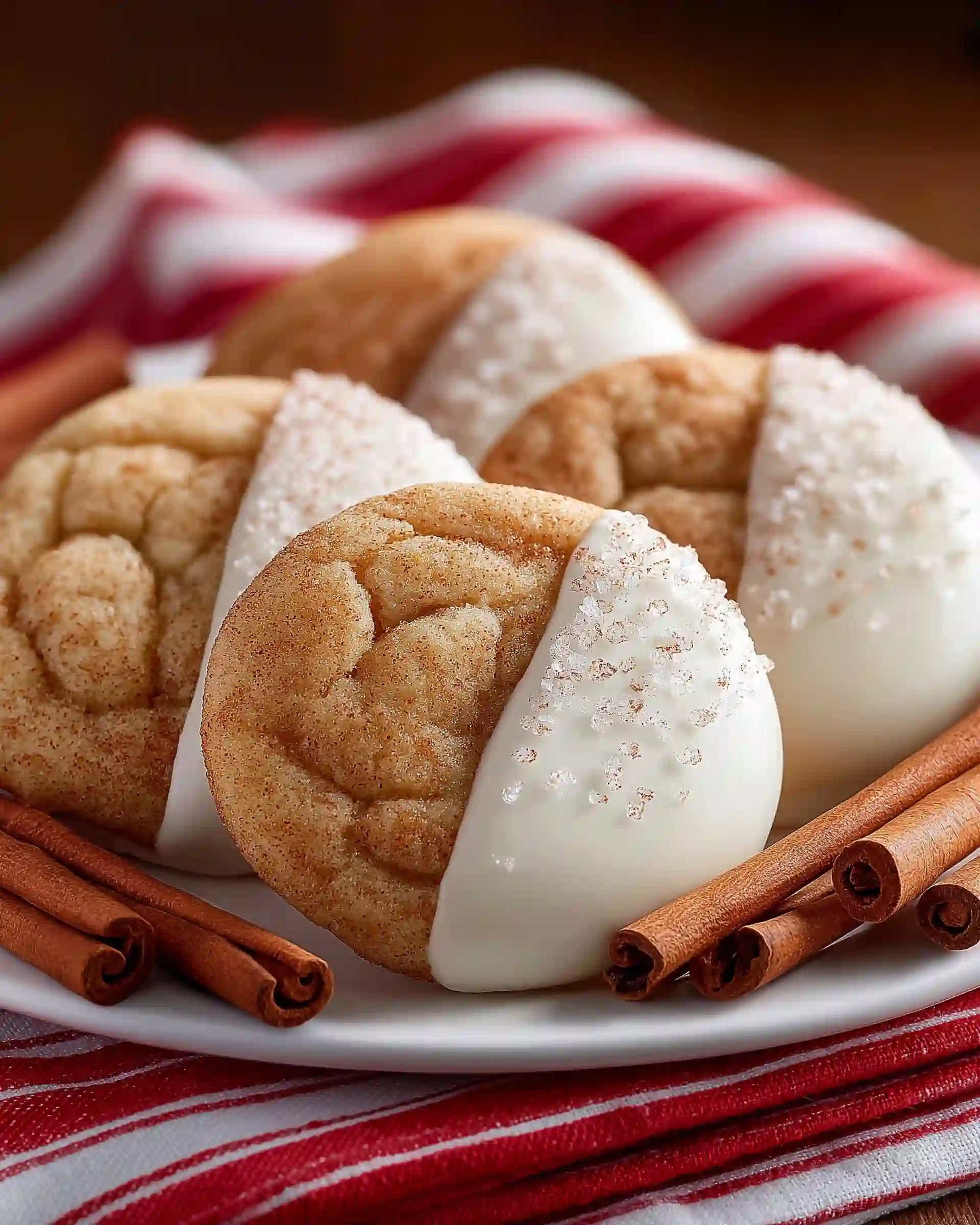 Holiday Snickerdoodles Dipped in White Chocolate