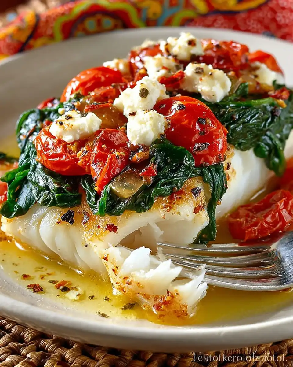Baked Cod with Spinach Recipe