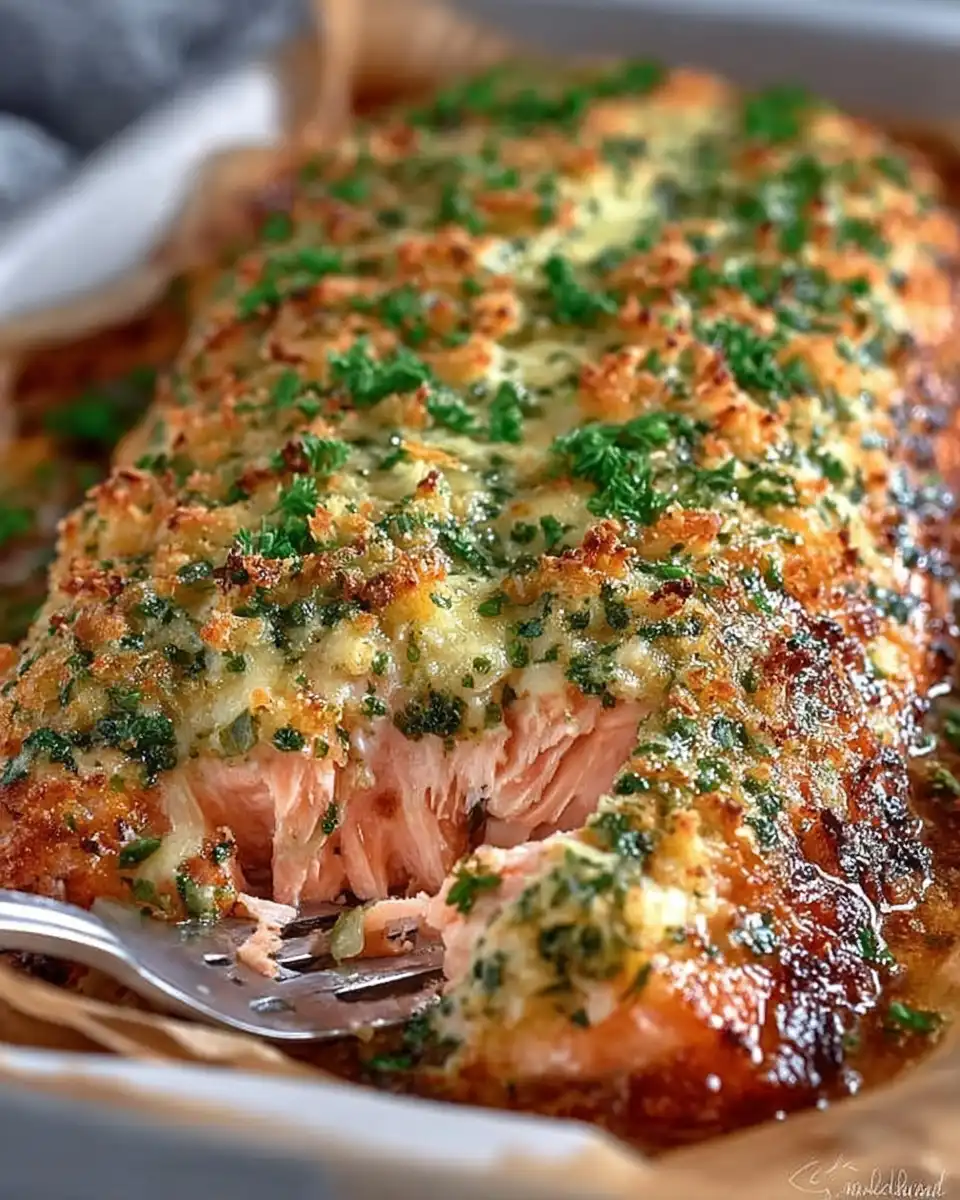 Baked Salmon with Parmesan Herb Crust