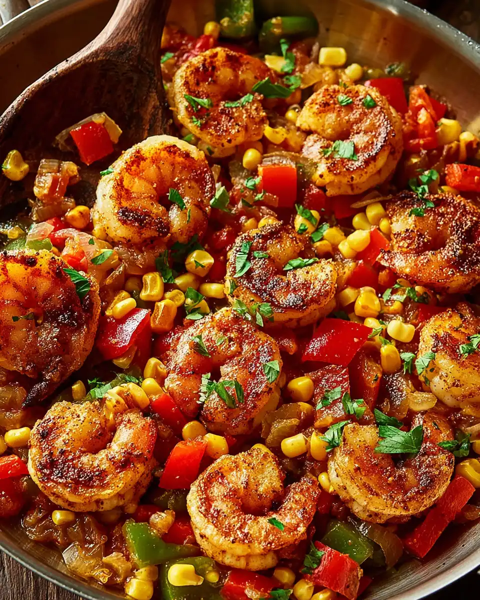 Cajun Shrimp with Bell Peppers & Corn