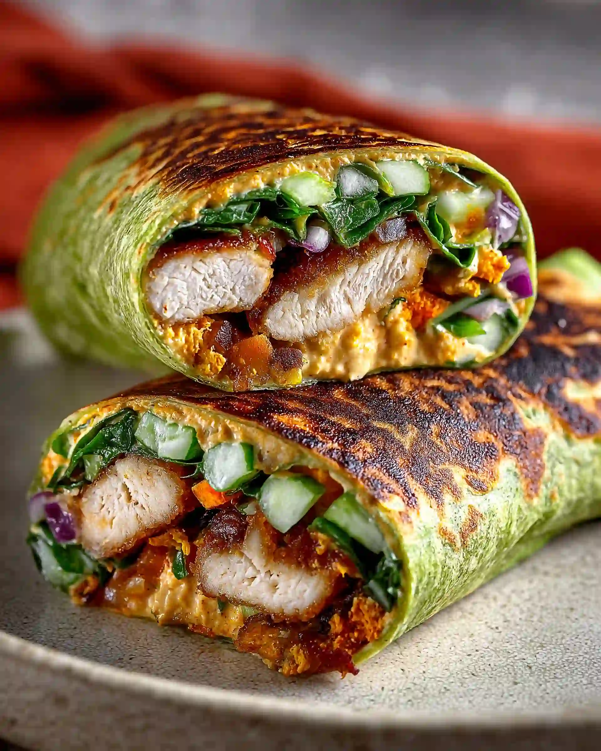 Chicken Veggie Hummus Wrap