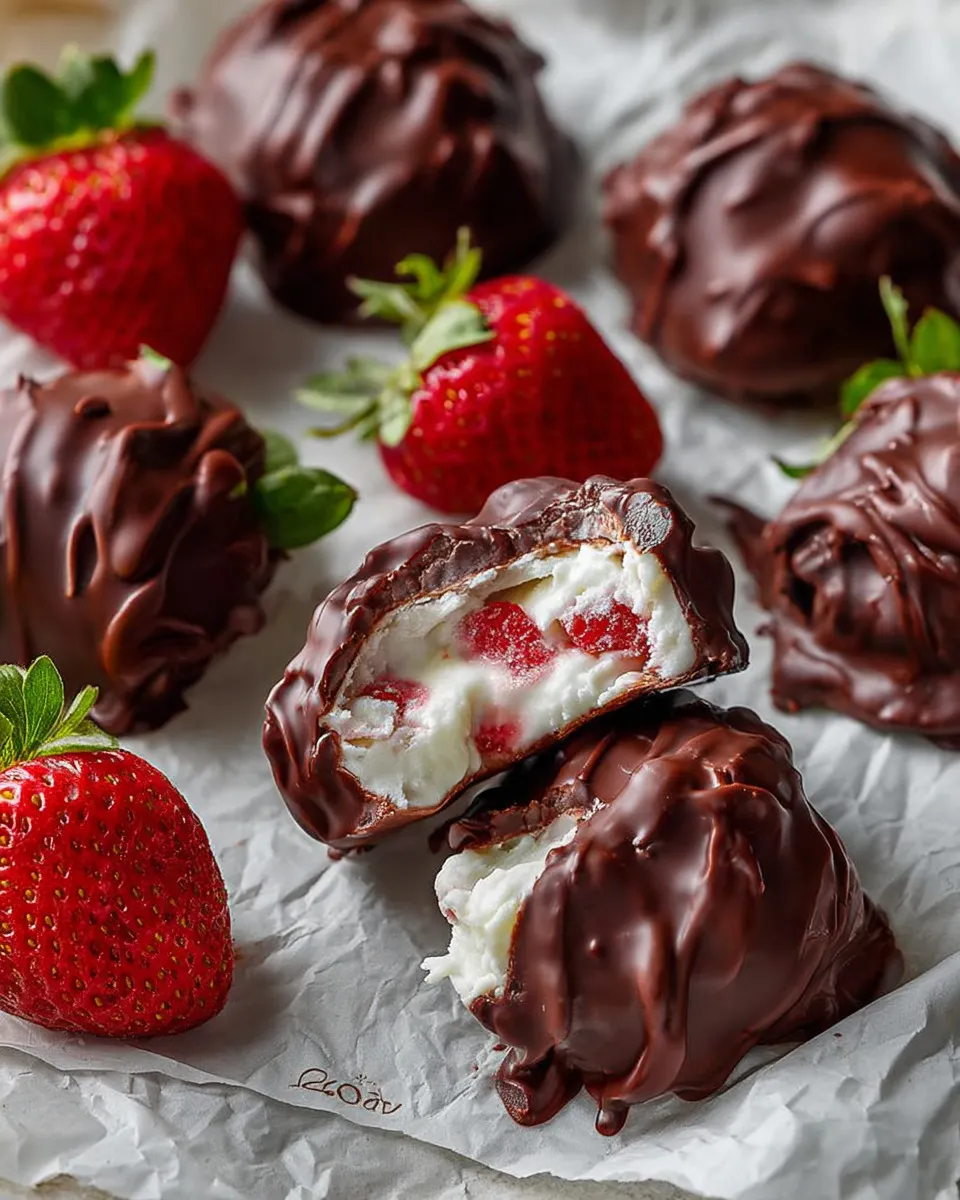 Chocolate Covered Strawberry Yogurt Clusters