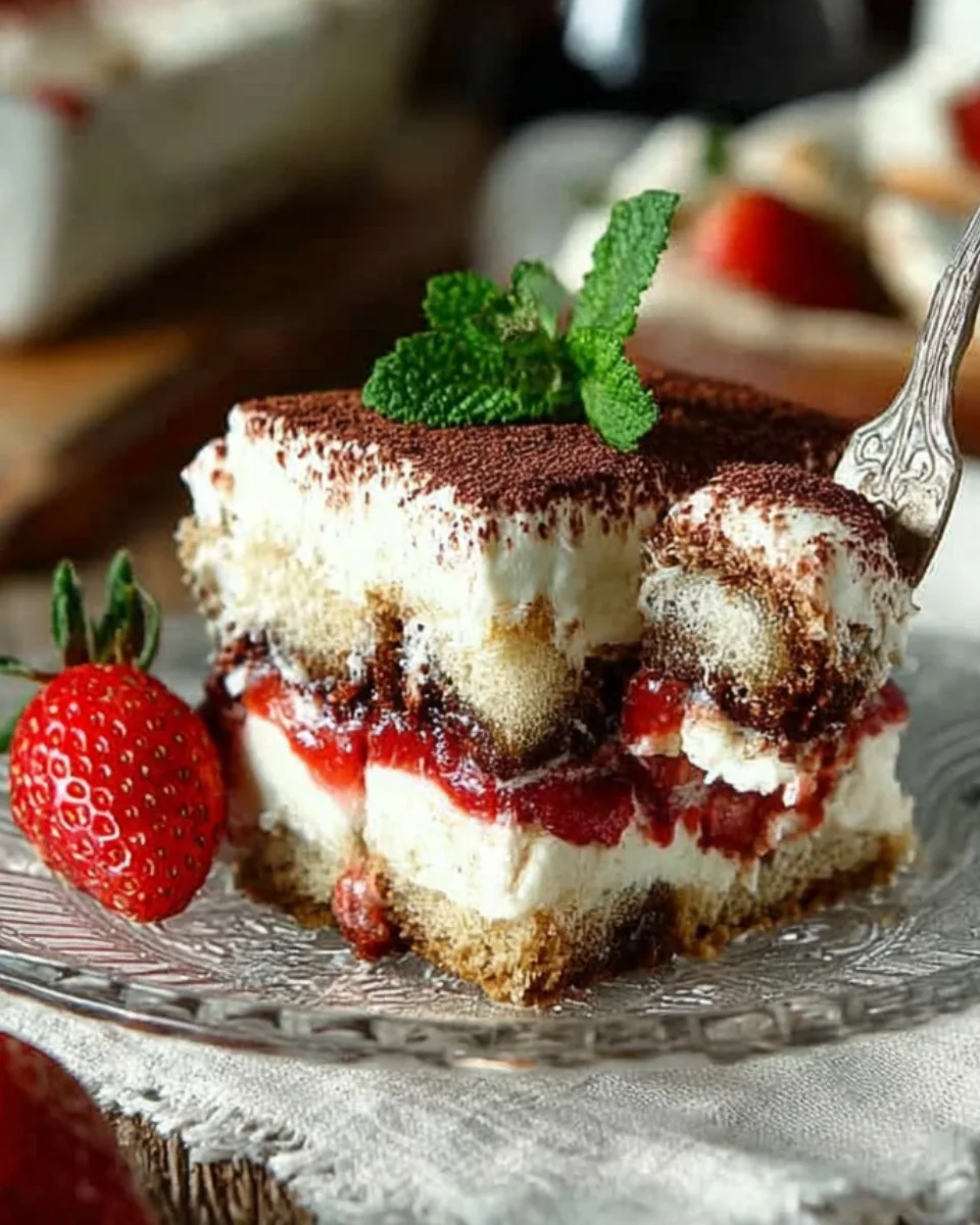 Chocolate Strawberry Tiramisu Cups