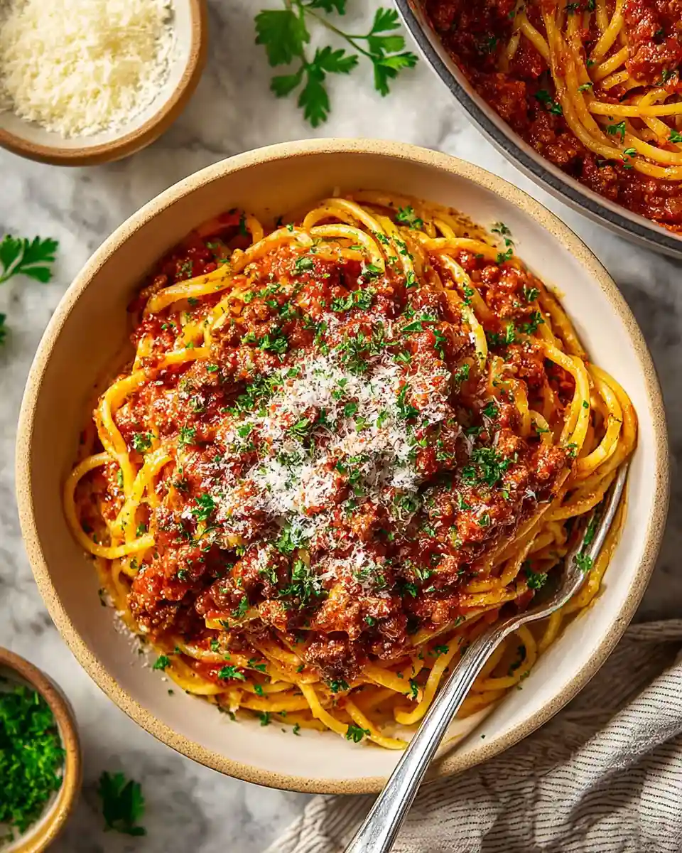 Classic Spaghetti Bolognese with Ground Beef