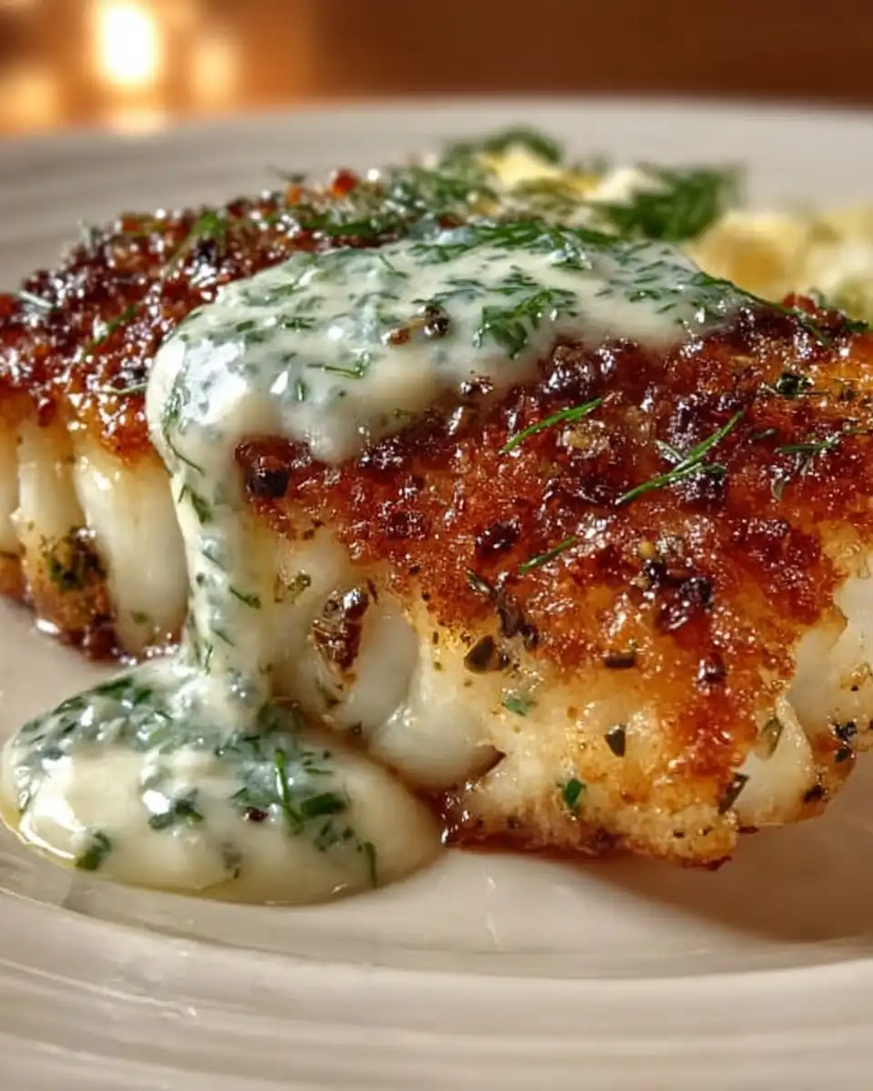Cod with Light Yogurt Sauce