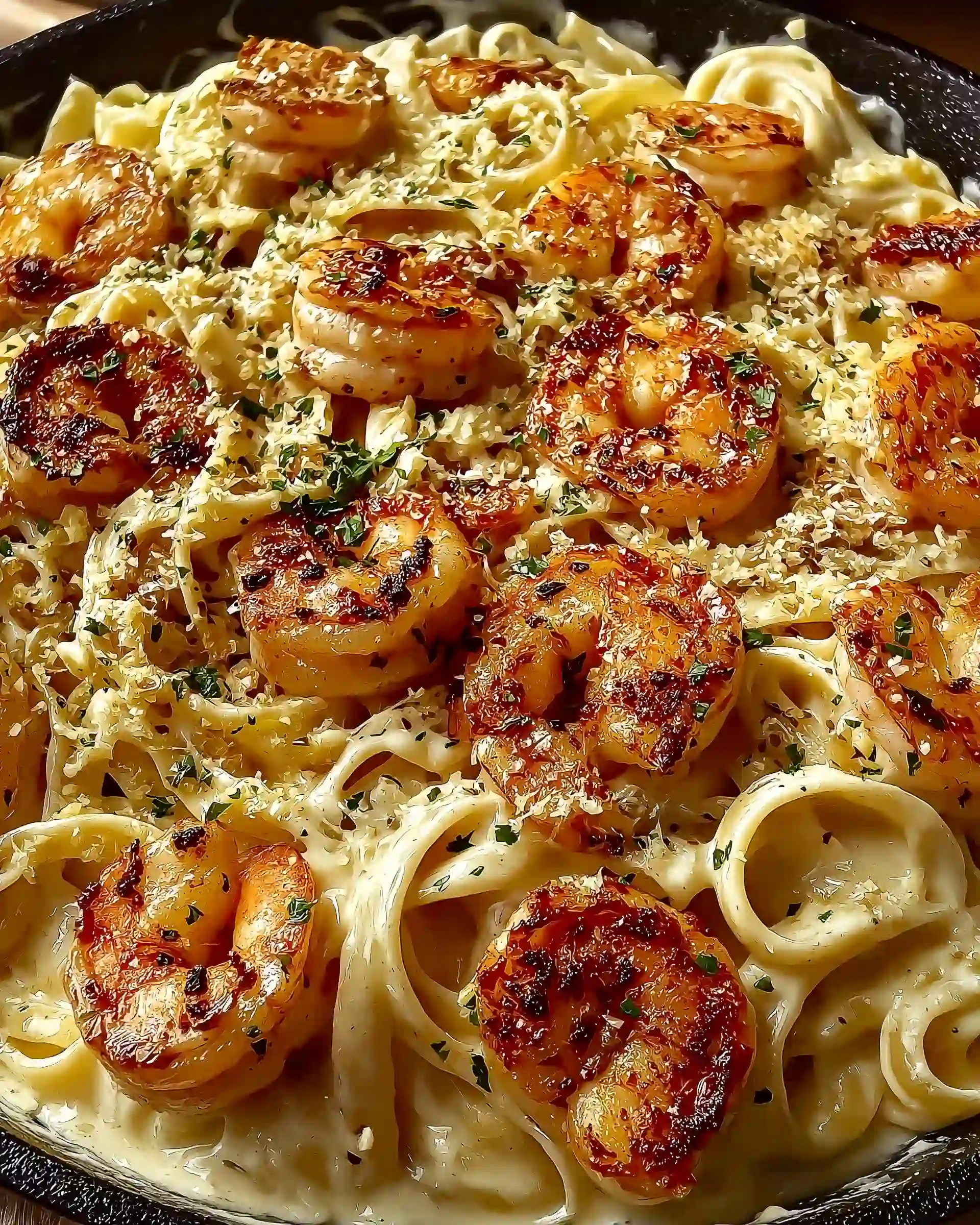 Creamy Alfredo Shrimp with Garlic