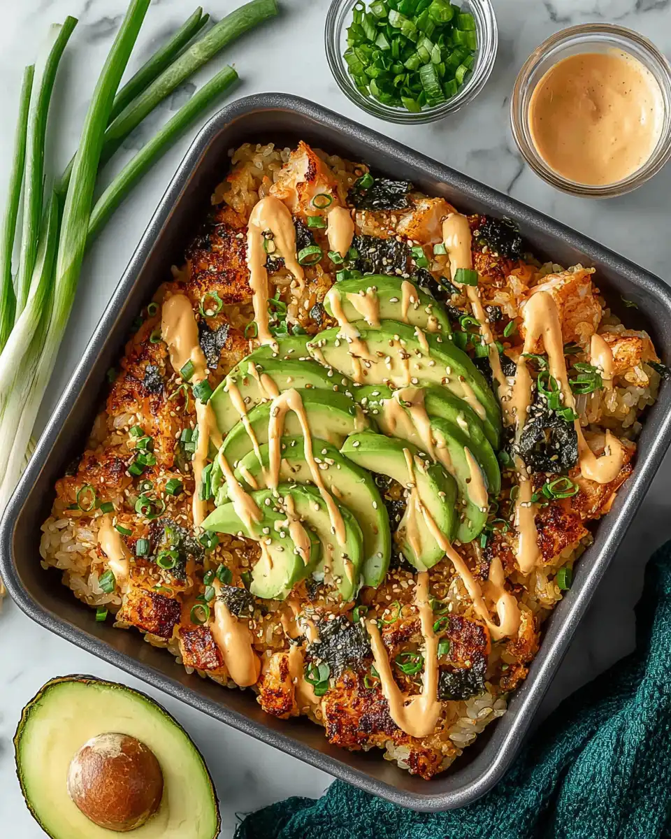 Creamy Salmon Sushi Bake Casserole
