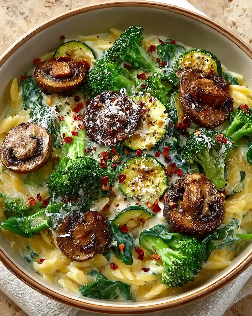 Creamy Veggie Orzo Meal Prep