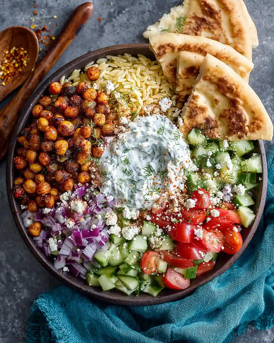 Crispy Chickpea Greek Bowls