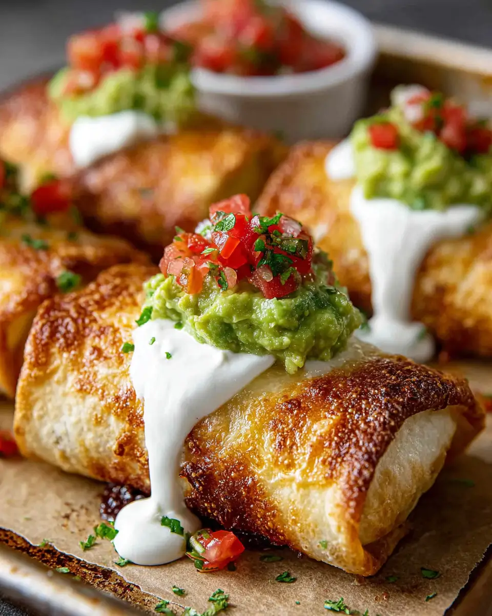 Easy Baked Chicken Chimichangas