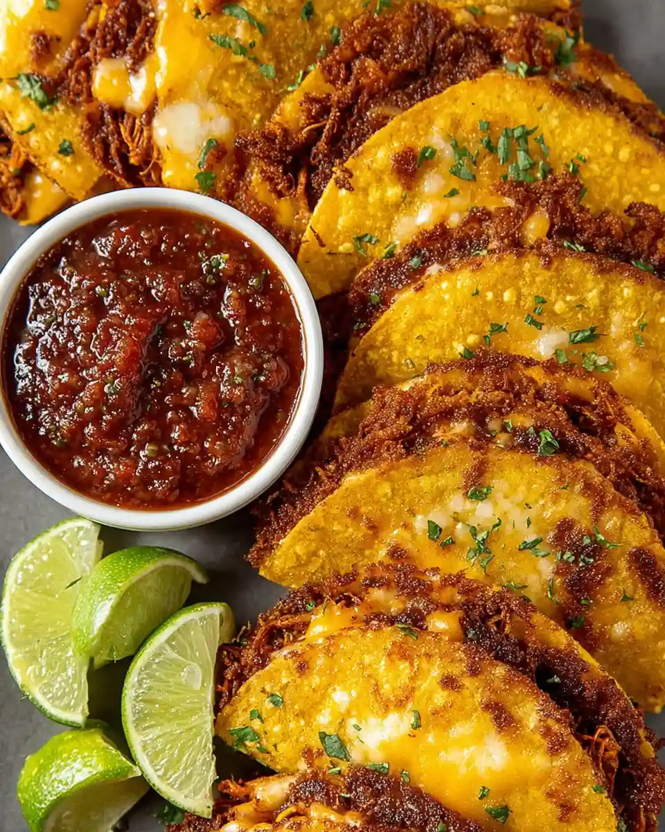 Easy Cheesy Crispy Chicken Tacos