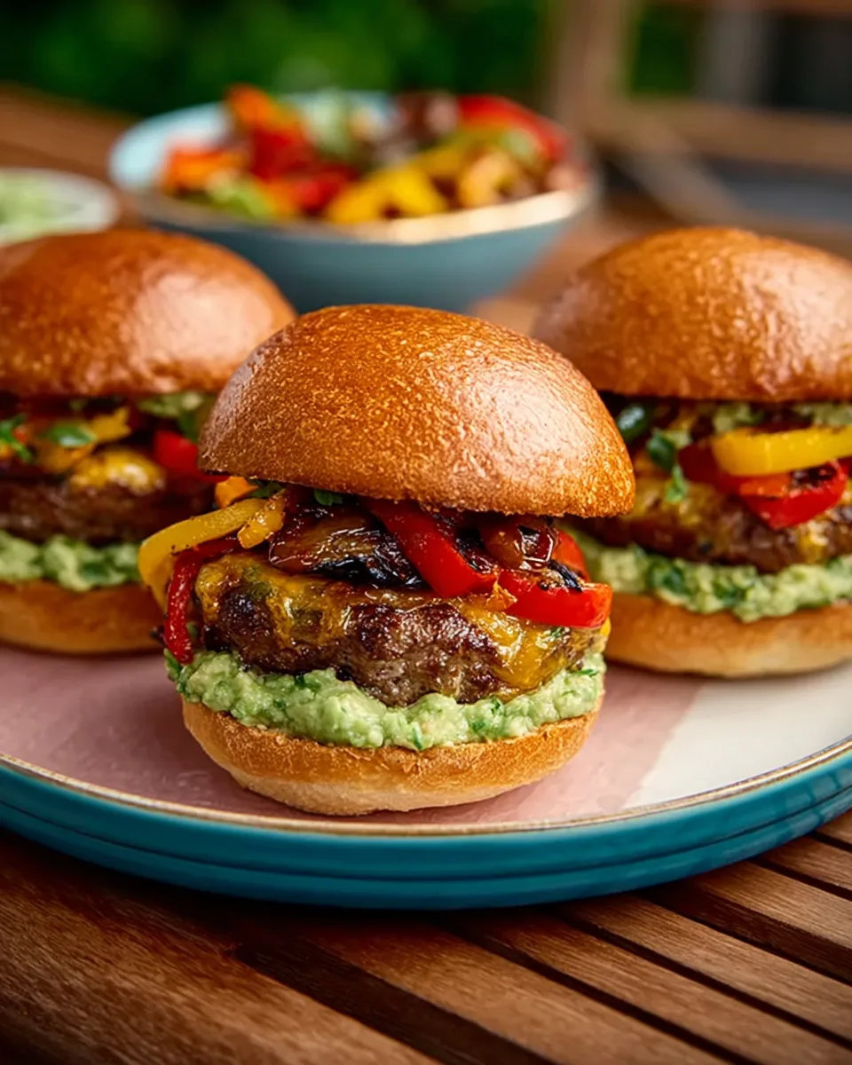 Easy Fajita Burger with Fresh Guacamole