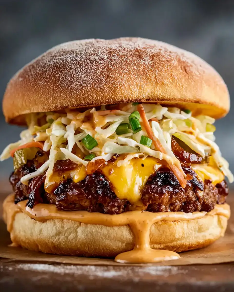 Easy Oklahoma Onion Burgers with Creamy BBQ Coleslaw