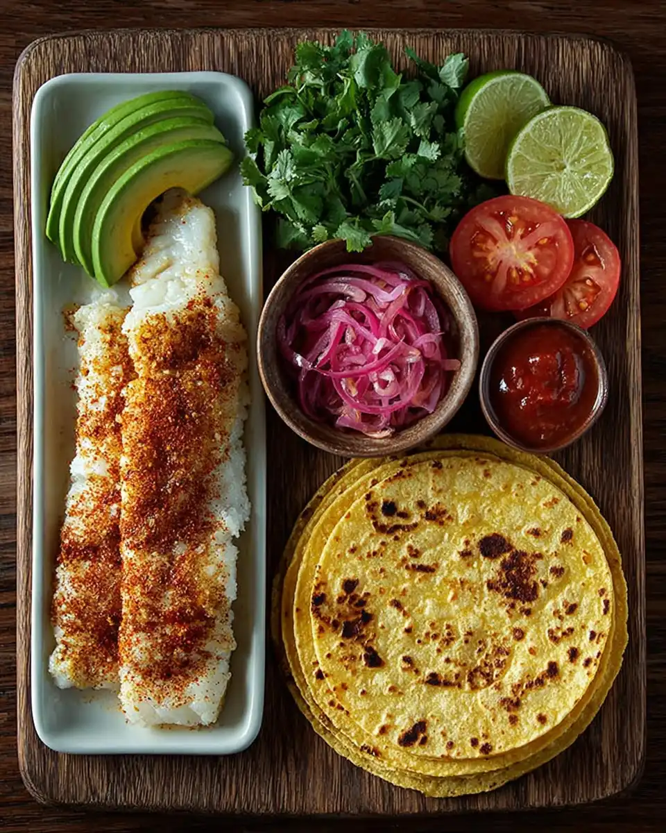 Fried Fish Tacos with Pickled Onion