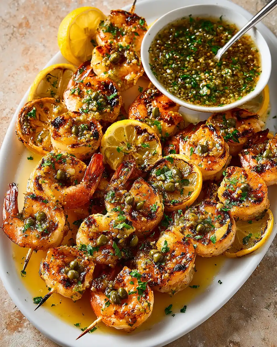 Grilled Shrimp Piccata Skewers