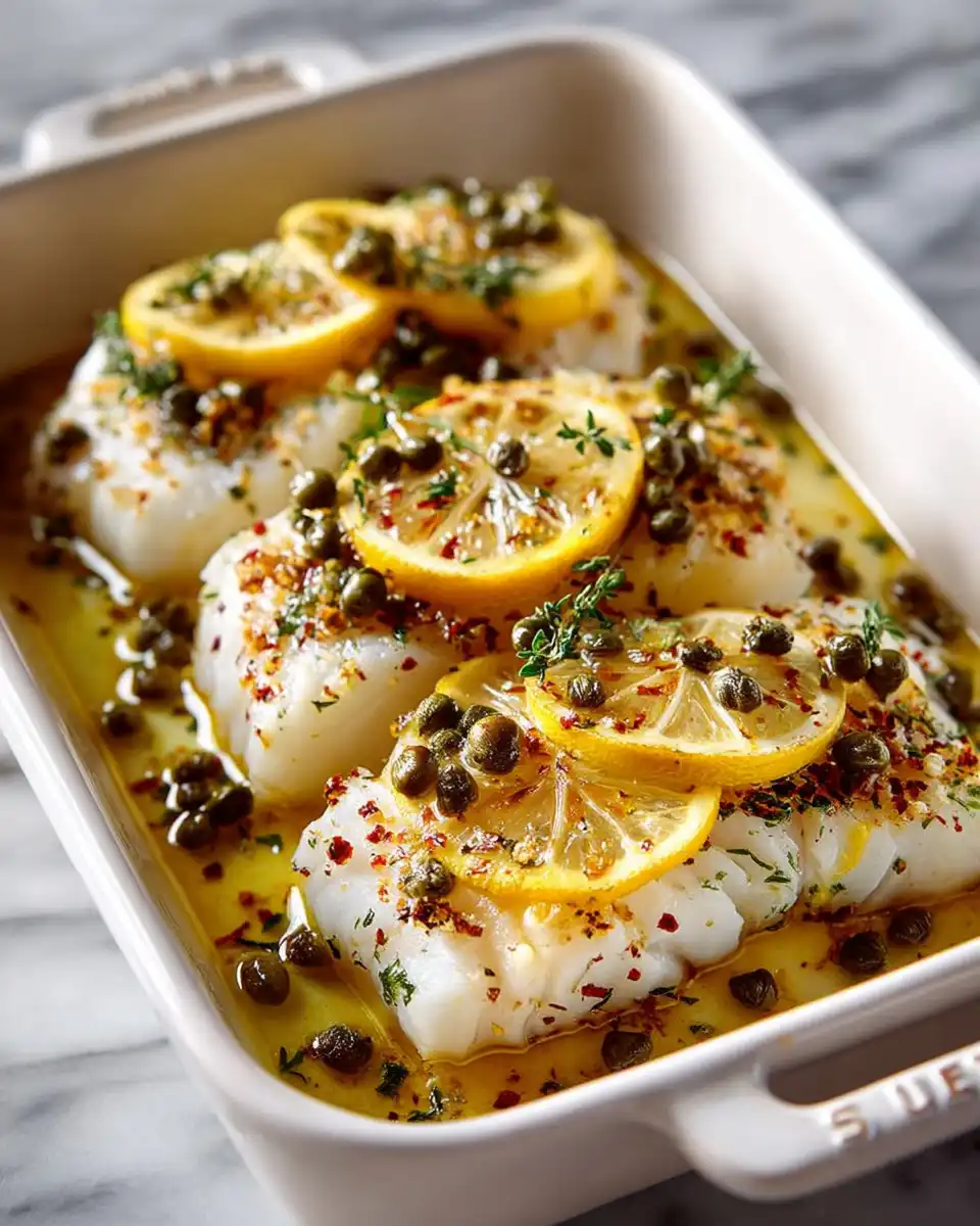 Lemon Caper Baked Cod