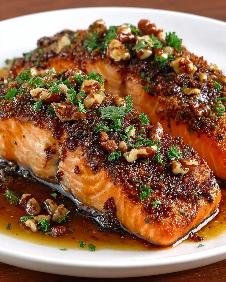 Pecan-Crusted Salmon With Maple Glaze