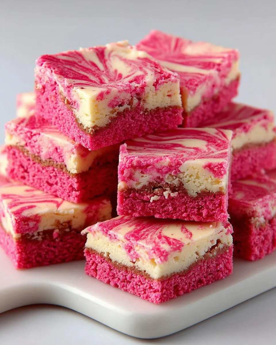 Pink Velvet Cheesecake Swirl Brownies