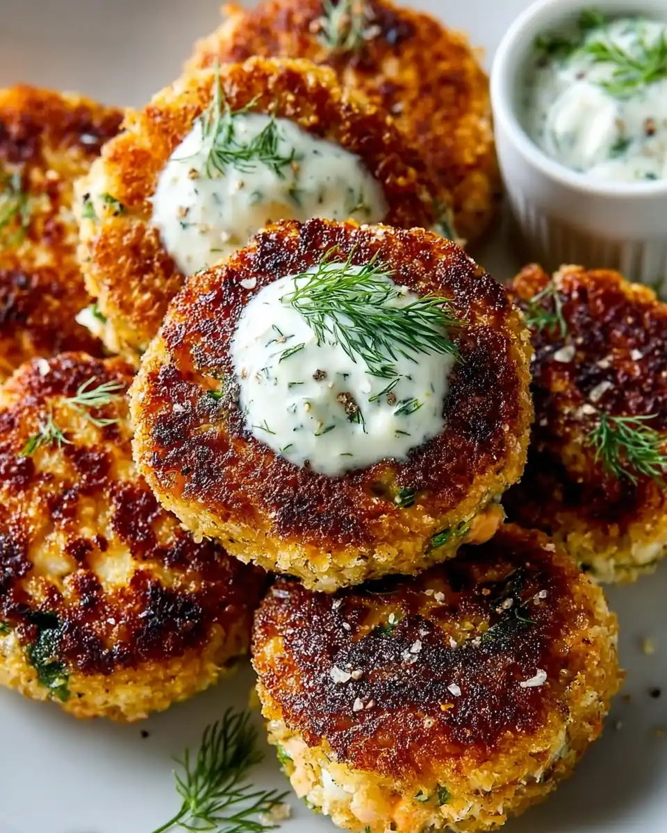 Salmon Croquettes with Dill Sauce